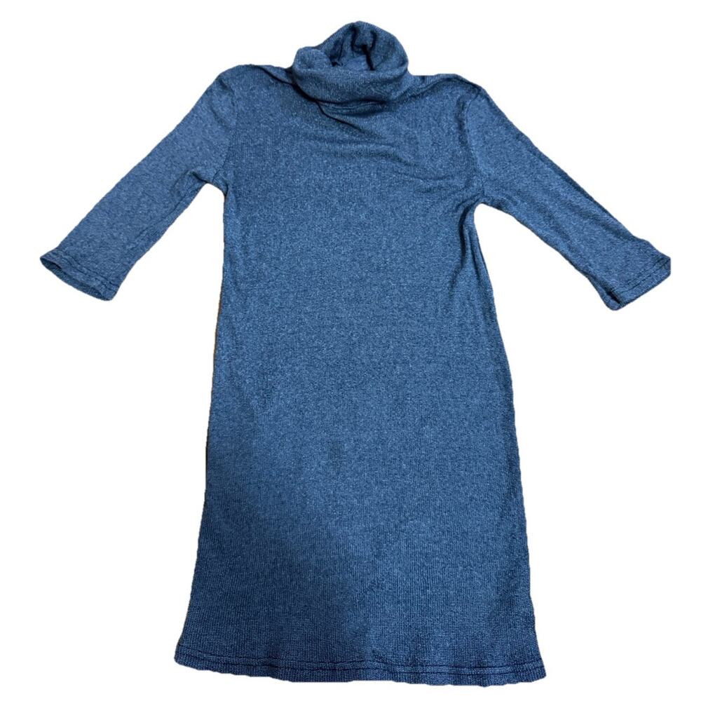 MICHAEL STARS Women’s Gray Metallic Turtleneck Knitted Tunic Top Shirt One Size